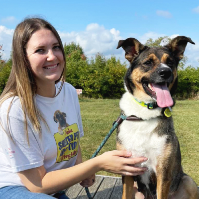 AFHS volunteer and their dog